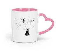 DEBINGY Taza de cerámica, Big Bear Lake, universo espacial, bosque, vida silvestre, estrellas, planeta, espacio, cielo, sala de juegos (320 ml) para oficina y hogar, color rosa