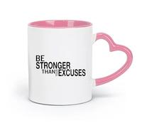 DEBINGY Taza de cerámica - Cerámica El gimnasio es más poderoso que tus excusas, motivación para el gimnasio (320 ml) para el hogar y la oficina, color rosa