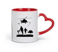 DEBINGY Taza de cerámica - Cerámica Guerra Fuerza Aérea Marines Soldado Avión Jardín de infancia Niño Habitación infantil (11 oz/320 ml) Apto para lavavajillas Rojo