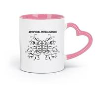 DEBINGY Taza de cerámica - Cerámica Inteligencia Artificial Cerebro Red Neuronal Empresa de Tecnología Informática (11 oz/320 ml) Apto para lavavajillas Rosa