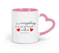 DEBINGY Taza de cerámica con citas cristianas, cultura religiosa, versículos bíblicos (320 ml), regalo divertido para amantes del café, compañeros de trabajo y amigos (rosa)
