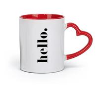 DEBINGY Taza de cerámica con frases de Hola Familia, saludos y colores (320 ml) para café, sopa, té, leche, café con leche y chocolate caliente. Para damas y caballeros.