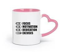 DEBINGY Taza de cerámica con frases inspiradoras sobre los elementos clave del éxito (320 ml) para café, té, café con leche, leche, cacao, zumos y otras bebidas calientes. Rosa.
