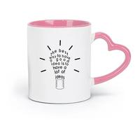 DEBINGY Taza de cerámica con mensajes motivacionales, ideas y citas (320 ml) Un regalo divertido para amantes del café, mejores amigos, compañeros de trabajo y amigos. Rosa