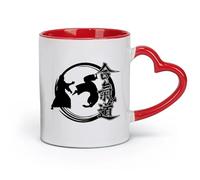 DEBINGY Taza de cerámica - Guerrero de cerámica con espada ninja japonesa Kendo Aikido (320 ml) Elegante y duradera - Apta para microondas y lavavajillas