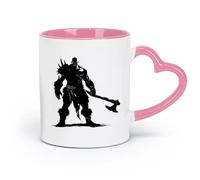 DEBINGY Taza de cerámica novedosa con silueta de orco, raza mítica del juego con gran garrote (solo 11 oz/320 ml) para el hogar y la oficina, color rosa