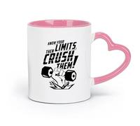 DEBINGY Taza de cerámica novedosa Conoce tus límites y luego supéralos (320 ml) Ideal para el hogar, la oficina, los cafés, ideas de regalo Rosa