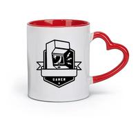 DEBINGY Taza de cerámica novedosa para regalo, con frases de juegos, comer, dormir, mando de videojuegos, para niño (320 ml), regalo único de oficina para mujeres y hombres, color rojo