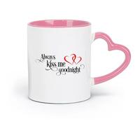 DEBINGY Taza de cerámica novedosa Siempre bésame buenas noches, Maestro, Romance familiar (320 ml), regalo para hombre o mujer, color rosa