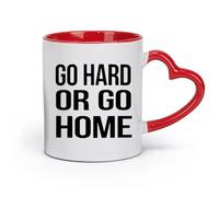 DEBINGY Taza de cerámica novedosa Trabaja duro o quédate en el gimnasio todos los días para hacer ejercicio. Citas motivacionales (11 oz/320 ml). Restaurante, oficina, rojo.