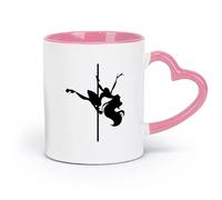 DEBINGY Taza de cerámica para café, baile en barra, atractivo sexual, linda chica striptease adolescente (11 oz/320 ml) para café, avena, té, fácil de limpiar, rosa