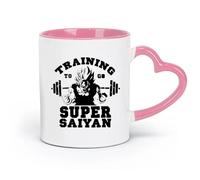 DEBINGY Taza de cerámica para café, gimnasia, entrenamiento, barra, gimnasio, animación de ejercicios (320 ml), apta para lavavajillas, color rosa