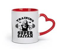 DEBINGY Taza de cerámica para café, gimnasia, entrenamiento, barra, gimnasio, animación de ejercicios (320 ml), apta para lavavajillas, color rojo