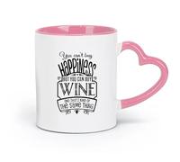 DEBINGY Taza de cerámica para café, vino, restaurante, bar. No puedes comprar la felicidad, pero sí puedes comprar vino (320 ml) para el hogar y la oficina, color rosa.