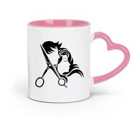 DEBINGY Taza de cerámica para té, para hombre y mujer, ideal para peluquería, salón de belleza, estilista (320 ml) para café, sopa, té, leche, café con leche y chocolate caliente. Rosa