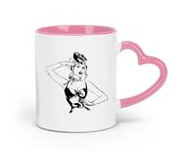 DEBINGY Taza de cerámica, taza de café/té atractivo sexual Chica hermosa atractivo sexual Chica pin-up Azafata （11oz/320ml） Apto para lavavajillas Rosa