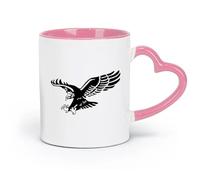 DEBINGY Taza de cerámica, taza de café/té Caravana Empire Eagle Camping Rv Suv 4Wd Vehículo todoterreno Autocaravana Viajes Exploración Jungle Bird （11oz/320ml） y apto para microondas Rosa