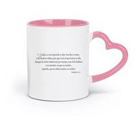 DEBINGY Taza de cerámica, taza de café/té Entonces el Señor respondió versículos bíblicos en español citas vida （11oz/320ml） para oficina, hogar rosa