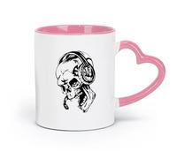DEBINGY Taza de cerámica, taza de café/té Gamer Playing Skull Music Headphones Video Game Boy Game Zone （11oz/320ml） y apta para microondas Rosa