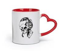 DEBINGY Taza de cerámica, taza de café/té Gamer Playing Skull Music Headphones Video Game Boy Game Zone （11oz/320ml） y apta para microondas, color rojo