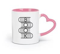 DEBINGY Taza de cerámica, taza de café/té Libros Educación Ciencia Libro Lectura Logotipo Oficina Libro Cita （11oz/320ml） Restaurante, Oficina Rosa