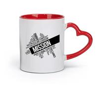 DEBINGY Taza de cerámica, taza de café/té, palabras de liderazgo de equipo, misión, personalidad de la empresa (11 oz/320 ml) para té, café, bebida caliente, rojo