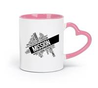 DEBINGY Taza de cerámica, taza de café/té, palabras de liderazgo de equipo, misión, personalidad de la empresa (11 oz/320 ml) para té, café, infusión caliente, rosa