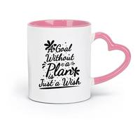 DEBINGY Taza de cerámica, taza de café/té, una meta sin un plan es solo un deseo, diseño de cita tipográfica de motivación (11 oz/320 ml) para oficina, hogar, rosa