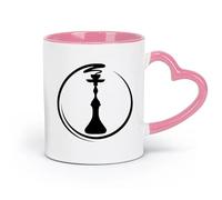 DEBINGY Taza de cerámica, taza de café/té Zen Hookah Bar Lounge Shisha Smoking Arabic （11oz/320ml） Apto para lavavajillas y microondas, para oficina y hogar Rosa