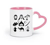 DEBINGY Taza de porcelana de cerámica, especial para la India, para cachimba árabe, para fumar, para comer (320 ml), apta para lavavajillas, color rosa