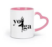 DEBINGY Taza de té con leche de porcelana de cerámica, ideal para yoga, hinduismo, posturas espirituales de yoga (320 ml), ideal para cocinas, restaurantes y cafeterías. Ideal como regalo.