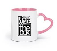 DEBINGY Taza de té de cerámica con frases motivacionales: Piensa fuera de lo común e inspira a tu equipo (320 ml) para la oficina y el hogar, color rosa.