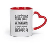 DEBINGY Taza de té de cerámica con texto en inglés Portuguese Family Rules Smile Welcome Motivational Quotes Children (320 ml) apta para lavavajillas, color rojo.