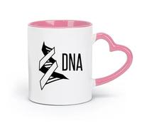 DEBINGY Taza de té de cerámica para laboratorio de ciencias, genealogía, biología, letras, moléculas de ADN, escuela (320 ml) para el hogar y la oficina, color rosa