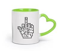 DEBINGY Taza de Té y Café Genial Chip Dedo Medio Dedo Apestoso Sala de Juegos Vida （11oz/320ml） Para café, sopa, té, leche, latte, chocolate caliente, para mujeres y hombres Verde
