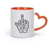 DEBINGY Taza de Té y Café Genial Chip Dedo Medio Dedo Apestoso Sala de Juegos Vida （11oz/320ml） Para café, sopa, té, leche, latte, chocolate caliente, para mujeres y hombres Naranja