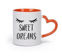 DEBINGY Taza, Taza de Café/Té Frases de dulces sueños para niños: Niña dormida （11oz/320ml） Regalo divertido para amantes del café, mejores amigos del trabajo, compañeros de trabajo y amigos Naranja