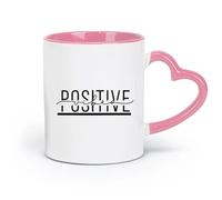 DEBINGY Tazas de café de cerámica blanca con palabras inspiradoras, vibra positiva, creativas (320 ml), elegantes y duraderas, aptas para microondas y lavavajillas. Rosa