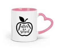 DEBINGY Tazas de café de cerámica blanca para después de la escuela, regreso a clases (11 oz/320 ml), capuchino, latte macchiato, té, espresso rosa