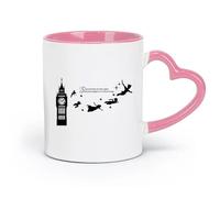 DEBINGY Tazas de café de cerámica blanca Peter The Great Bell Boy Dream Cartoon (11 oz/320 ml) Capuchino, Latte Macchiato, Té, Espresso Rosa