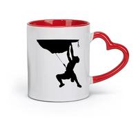 DEBINGY Tazas de café de cerámica con asa para escalada en roca, tatuajes, deportes masculinos (320 ml) para café, sopa, té, leche, café con leche y chocolate caliente.