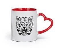 DEBINGY Tazas de café de porcelana con diseño de animales, zoológico, tribales, lobos y auriculares (320 ml), ideales para cocinas, restaurantes y cafeterías. Ideales para regalar.