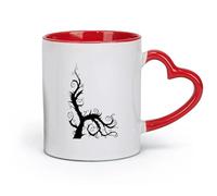 DEBINGY Tazas de cerámica de gres para café, té, Twig Party House (11 oz/320 ml) Café, té, café con leche, leche, cacao, jugo y otras bebidas calientes Rojo