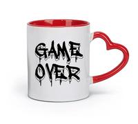 DEBINGY Tazas de cerámica de gres para café, té, videojuegos Game Over Boy Gamer (11 oz/320 ml), capuchino, latte macchiato, té y espresso rojo
