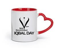 DEBINGY Tazas de cerámica duraderas con motivo del 9 de noviembre, día de Iqbal, con aguja para bolígrafo (320 ml), ideales para cocinas, restaurantes y cafeterías. Una gran idea para regalar.