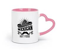 DEBINGY Tazas de cerámica para café, leche, té, comida mexicana, cactus, sombrero, cocina (320 ml) para té, café y bebidas calientes, color rosa