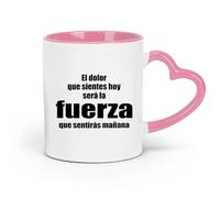 DEBINGY Tazas de cerámica para café y té con frases motivacionales Cómo te sientes hoy será tu fuerza mañana (320 ml/11 oz) para restaurante y oficina, color rosa