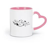 DEBINGY Tazas de cerámica para café y té en español Dice Vive Cada Momento Rie Cada Día Ama Siempre Vida （11oz/320ml） Apto para lavavajillas Rosa