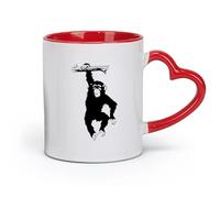 DEBINGY Tazas de cerámica para chocolate caliente, diseño de mono con trompa, gorila, animal salvaje de la selva (320 ml) para té, café y bebida caliente.