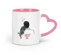 DEBINGY Tazas de cerámica para chocolate caliente, diseño romántico de pareja con frases Te amo para siempre, para una boda romántica e impresionante (320 ml) y aptas para microondas, color rosa.